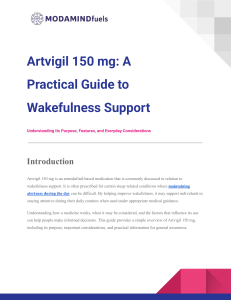 Artvigil 150 mg: Practical Guide to Wakefulness Support
