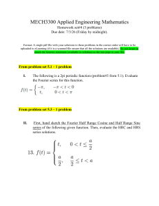 MECH3300 Homework 4: Fourier Series & Heat Equation Problems