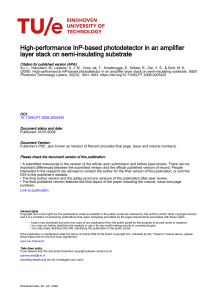 High-Performance InP Photodetector in Amplifier Layer Stack