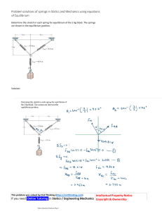 Statics Problem: Spring Stretch Calculation for 2-kg Block