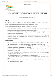 Union Budget 2026-27 Highlights