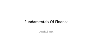 Fundamentals Of Finance: Financial Markets & Institutions