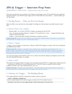 JPO & Trigger Interview Prep Notes for 3DEXPERIENCE ENOVIA PLM