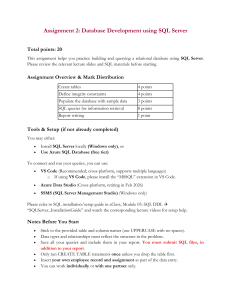 SQL Server Database Development Assignment