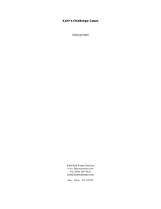 Kahr&rsquo;s Challenge Cases: Real Estate Modeling Cases