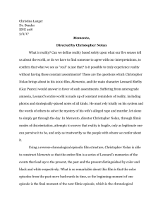 Memento Film Analysis: Reality and Memory