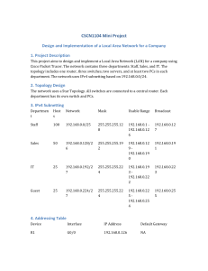 LAN Design Project: Cisco Packet Tracer Implementation