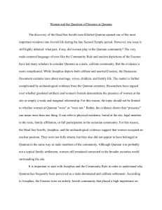 Women and Presence at Qumran: Dead Sea Scrolls Analysis