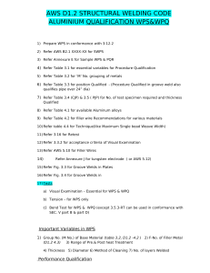 Aluminum Welding Qualification: AWS D1.2 WPS & WPQ Guide