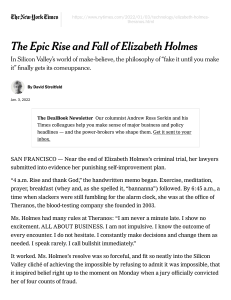 The Epic Rise and Fall of Elizabeth Holmes: Theranos Fraud Trial