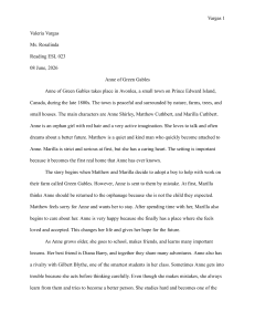 Anne of Green Gables Book Report: Summary and Analysis