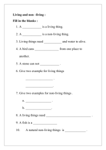 Living and Non-Living Things Worksheet