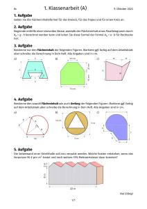 Mathematik Klassenarbeit: Fl&auml;cheninhalt & Umfang