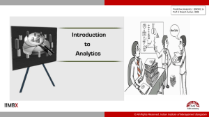 Introduction to Analytics: Predictive Analytics QM901.1x