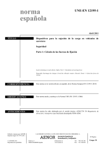 UNE-EN 12195-1: C&aacute;lculo de fuerzas de fijaci&oacute;n para carga en veh&iacute;culos