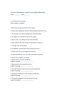 Implicit and Explicit Meaning Worksheet