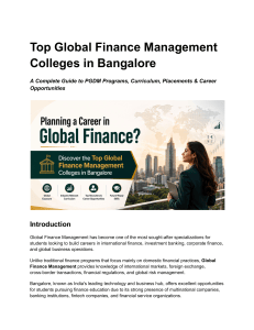 Top Global Finance Management Colleges in Bangalore