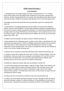 IGCSE Topical Past Paper 2: Living Standards Questions