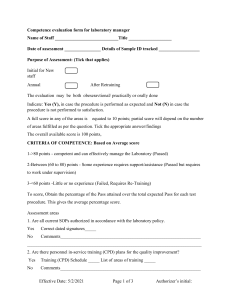 Laboratory Manager Competence Evaluation Form