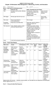 Chapter 16 Worksheet: Risk Management & Monitoring
