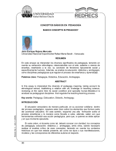 Conceptos B&aacute;sicos en Pedagog&iacute;a: Ensayo Acad&eacute;mico