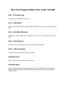 Run Club Workout Plan: 400m Track Interval Training