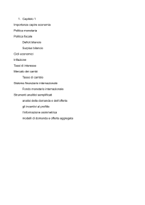 Tavola dei Contenuti: Economia e Finanze