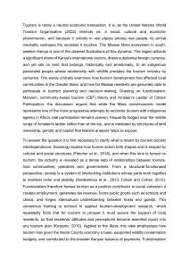 Tourism and Maasai Participation in the Mara: A Critical Analysis