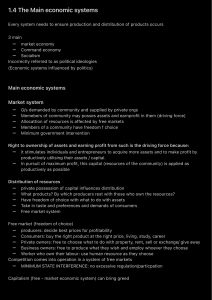 Main Economic Systems: Market, Command, Socialism
