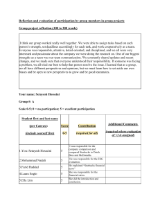 Group Project Reflection and Evaluation Form