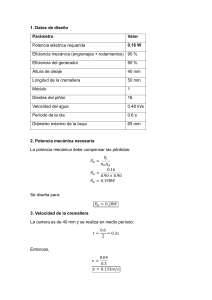 Dise&ntilde;o de generador undimotriz: C&aacute;lculo de potencia y engranajes