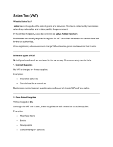 Sales Tax (VAT) Explained