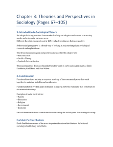 Sociology Chapter 3: Theories & Perspectives