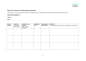 CPD Record Template for Professional Development