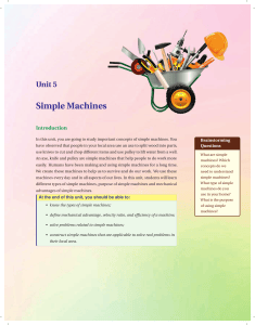 Unit 5 Simple Machines: Physics Educational Content
