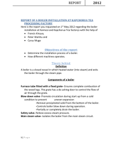 2012 Boiler Installation Report at Kapchorua Tea Factory