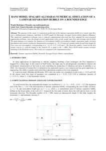 Numerical Simulation of Laminar Separation Bubble Using RANS Model