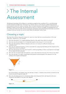 IB Physics Internal Assessment Guide: Coursebook
