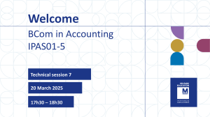 BCom Accounting Technical Session 7: Innovation & Business Plan