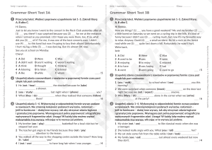Testy gramatyczne 3A i 3B dla &oacute;smoklasist&oacute;w
