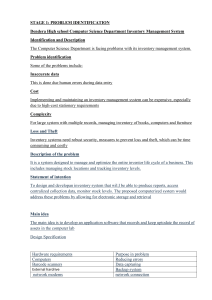 Inventory Management System Proposal for High School