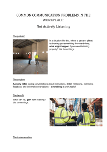Common Communication Problems in the Workplace: Not Actively Listening