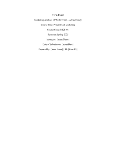Marketing Analysis of Waffle Time - A Case Study