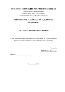 Truck Weight Monitoring System Final Year Project