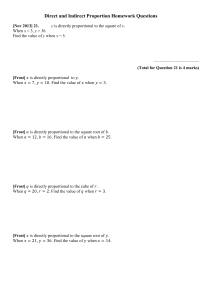 Direct and Indirect Proportion Homework Questions