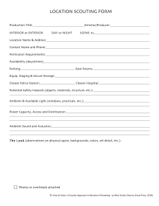 Location Scouting Form for Film Production