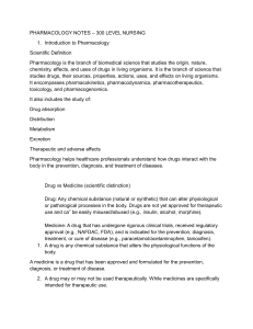 Pharmacology Notes for Nursing Students