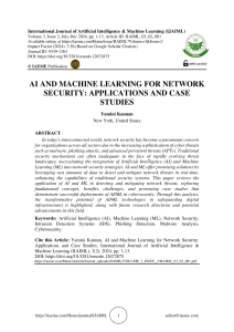 AI and ML for Network Security: Applications & Case Studies