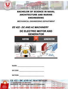 DC Electric Motor and Generator - EE 422 Course Material