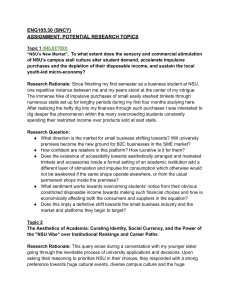 Potential Research Topics for ENG105.30 (SNCY) Assignment